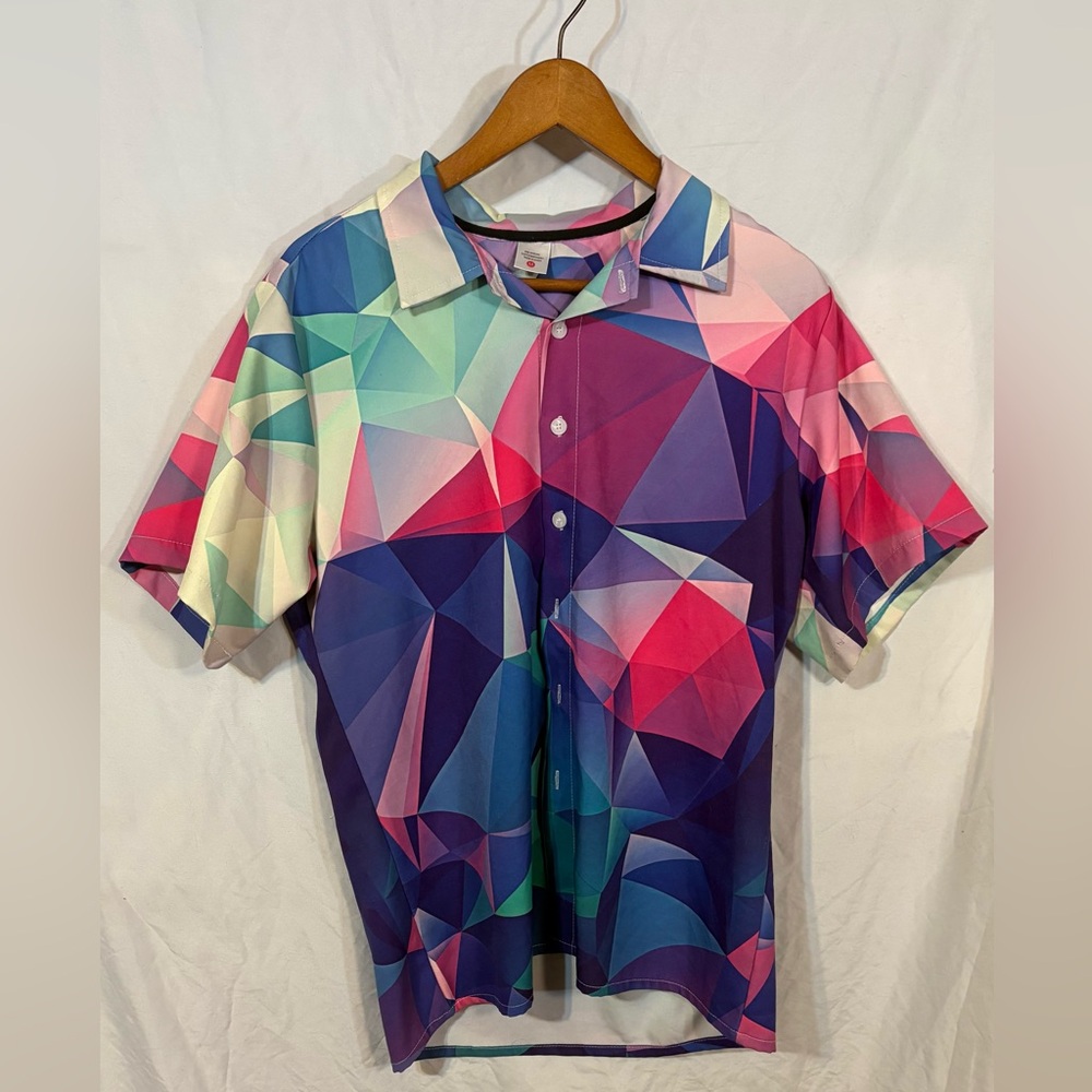 Multicolor Geometric Men's Shirt (not branded)